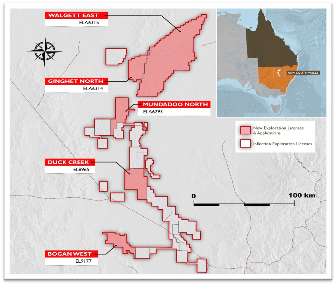 Figure 1-  Northern NSW Project – Exploration License and Application map