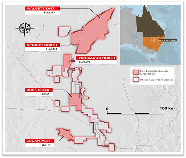 Figure 1-  Northern NSW Project – Exploration License and Application map