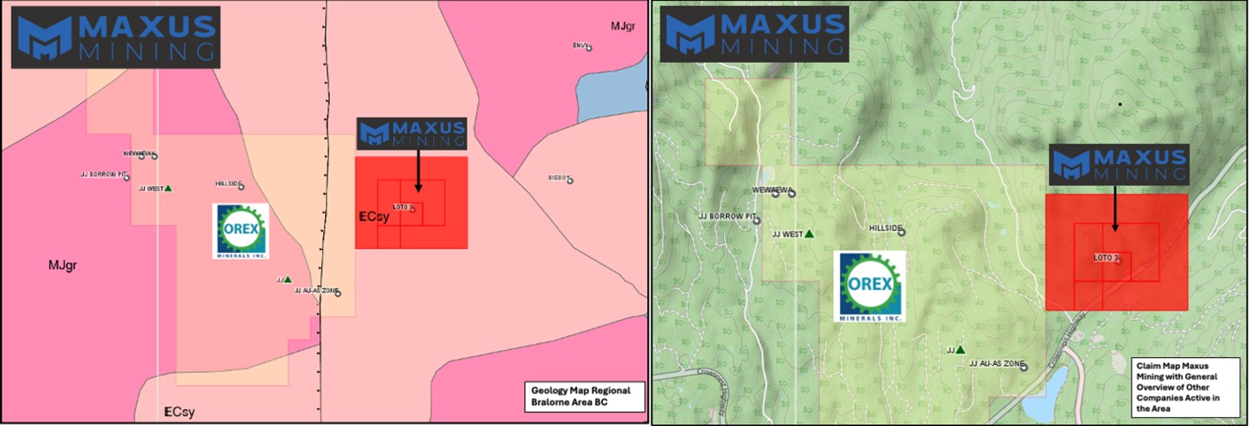 Maxus Mining Lotto Tungsten Property 