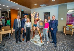 Wonder Woman arrives at Bow Valley College in downtown Calgary