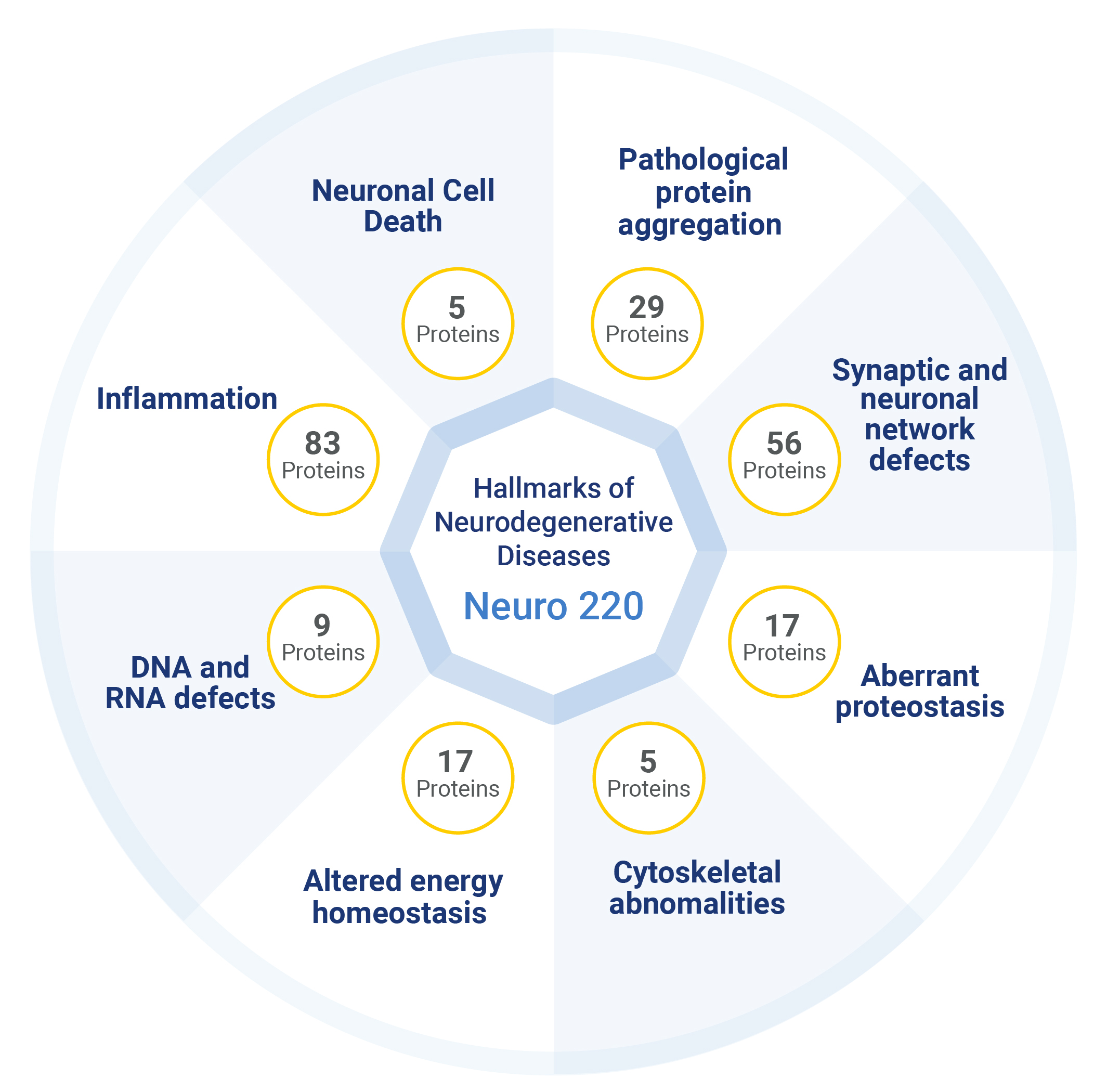NULISAseq Neuro 220 Panel covers the Hallmarks of Neurodegenerative diseases.