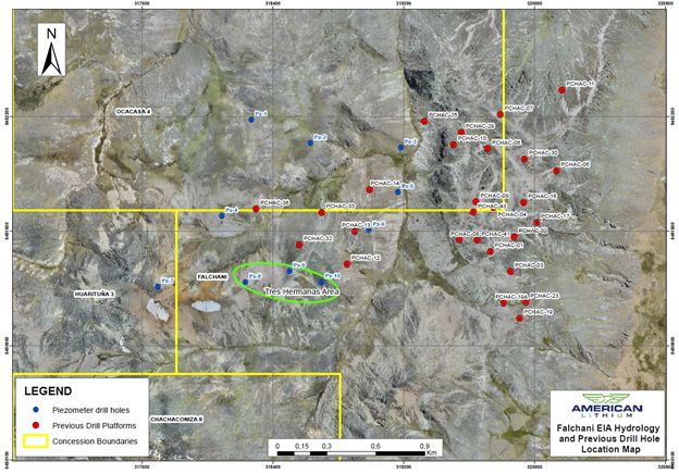 Falchani EIA Hydrology and Previous Drill Hole Location Map