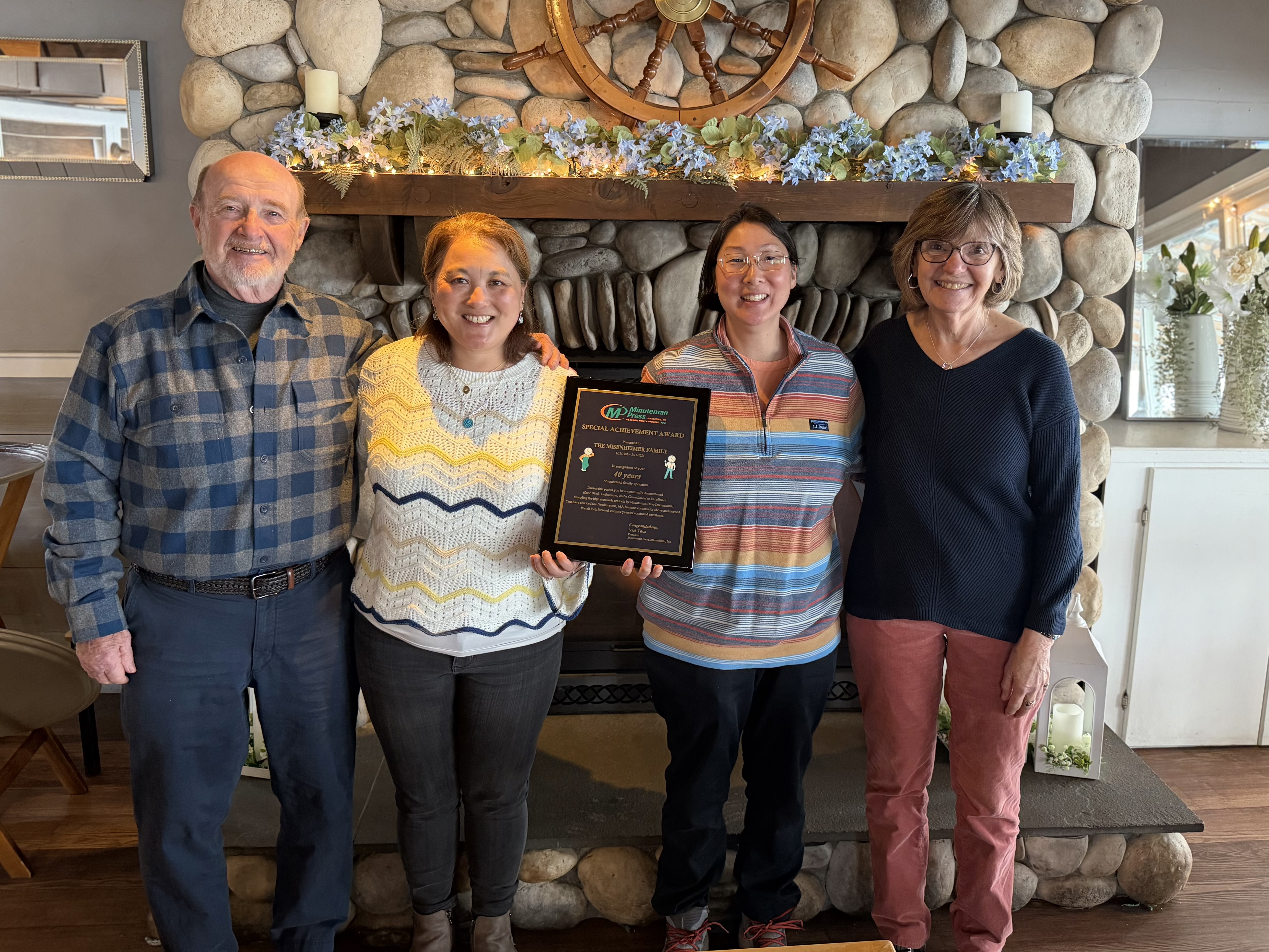 Minuteman Press 40-Year Award Misenheimer Family Newburyport MA