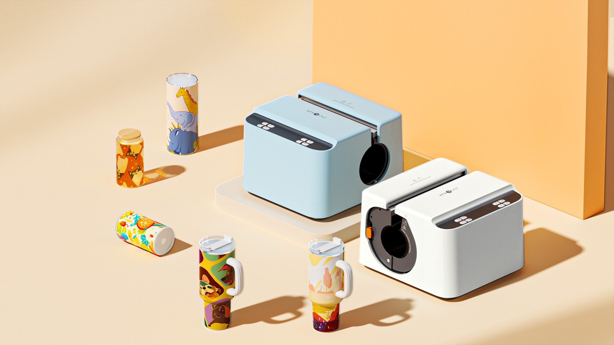 Personalized Easter drinkware made with the HTVRONT A200 Auto Tumbler Heat Press