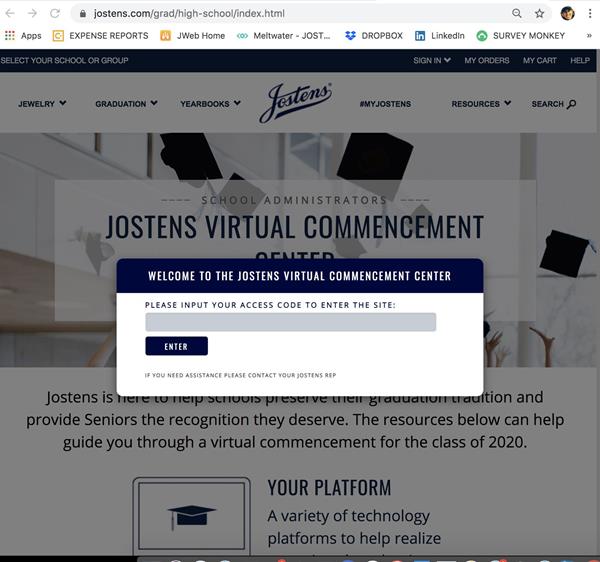 Access to the free Virtual Graduation Centers is provided by local Jostens sales representatives. 
