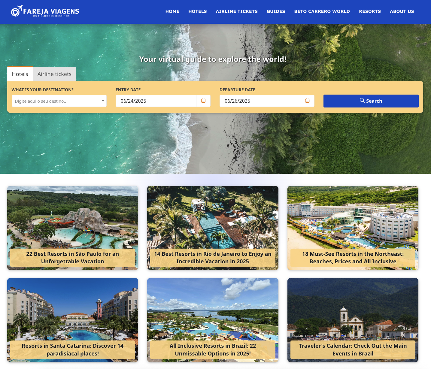 Fareja Viagens gets a fresh new look: new layout, features, and complete travel guides