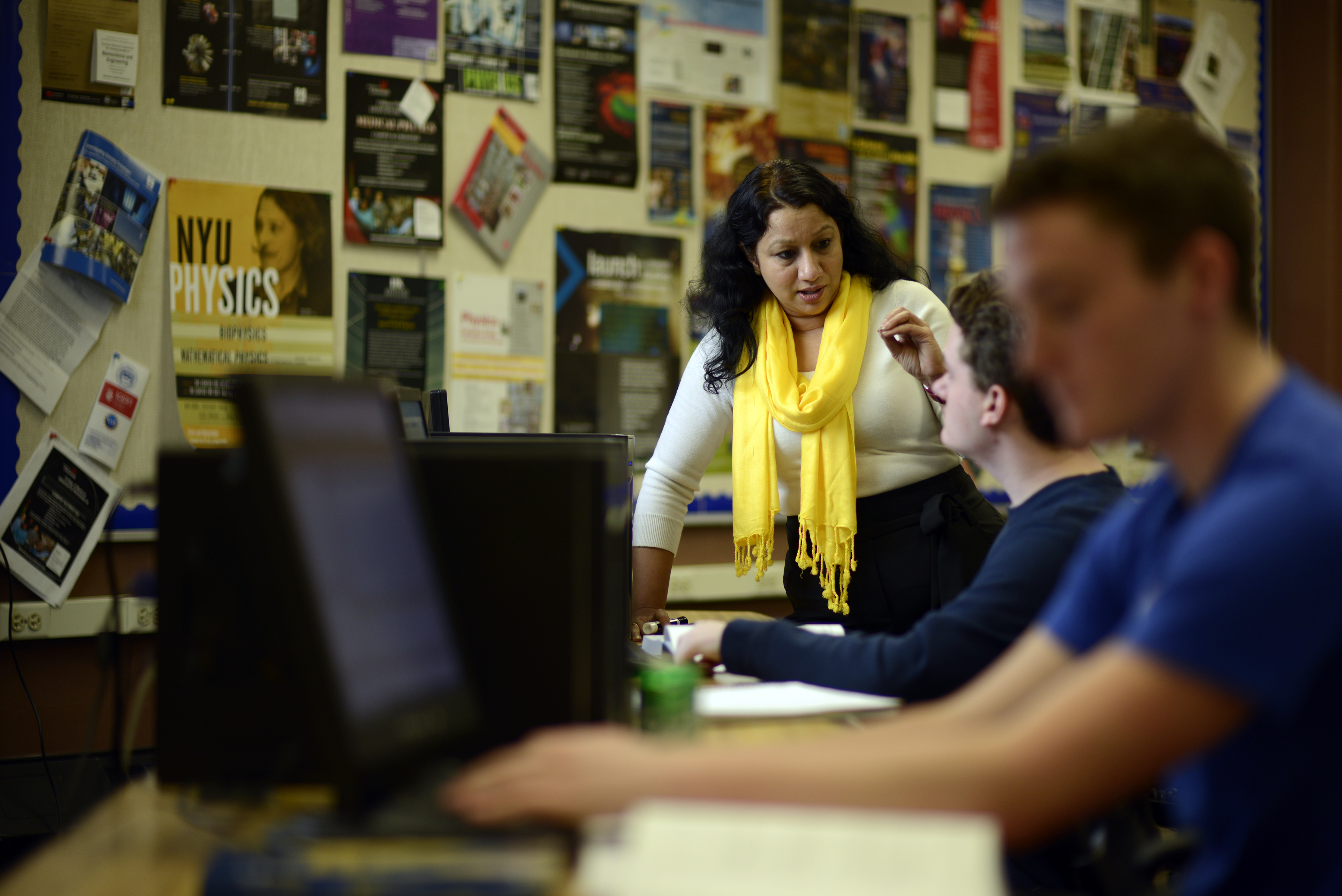 Thomas More professor Jyoti Saraswat, Ph.D., teaching in the classroom.