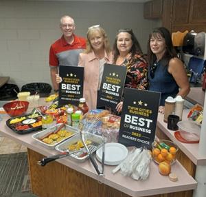 TopLine employees celebrate Best of Business win with a cookout lunch