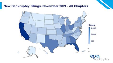 New Bankruptcy Filings, November 2021 - All Chapters
