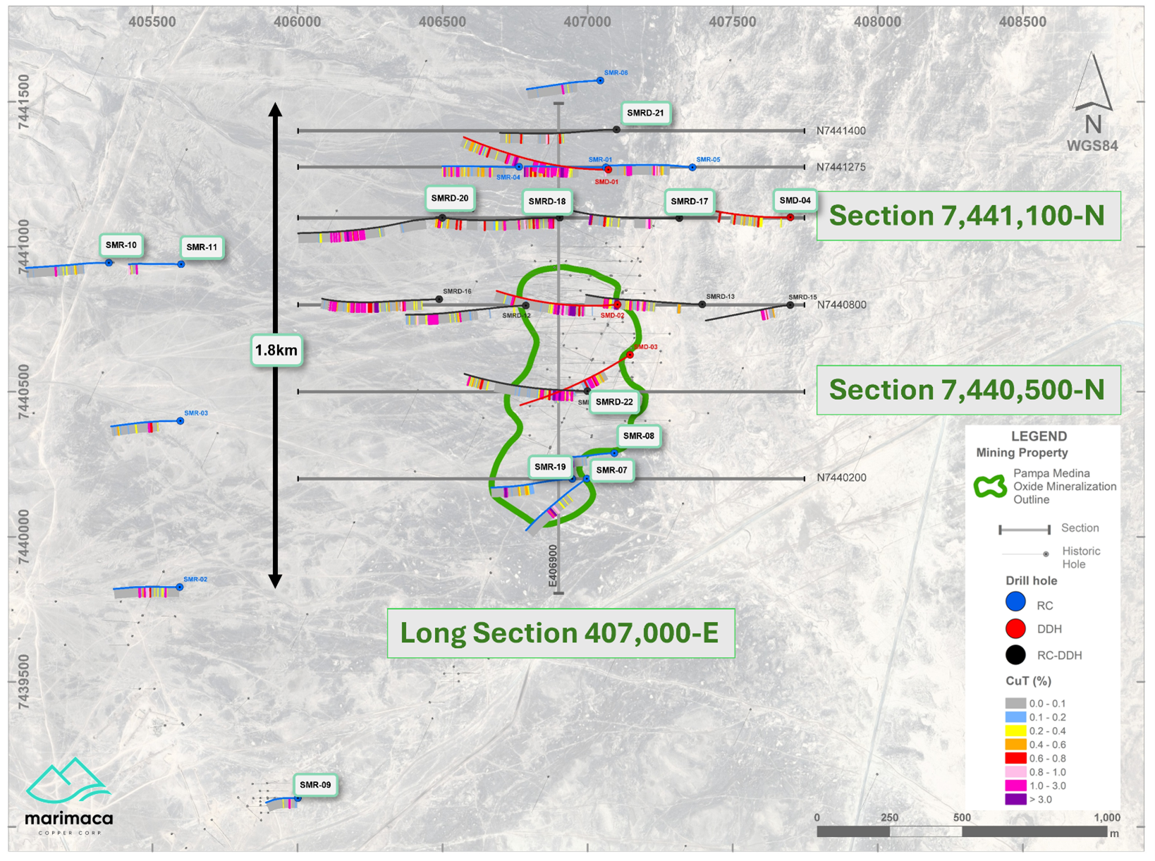 Pampa Medina Deposit and Step-out Drilling Locations