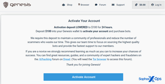 Sophos X-Ops: The deposit demand from the fake Genesis site