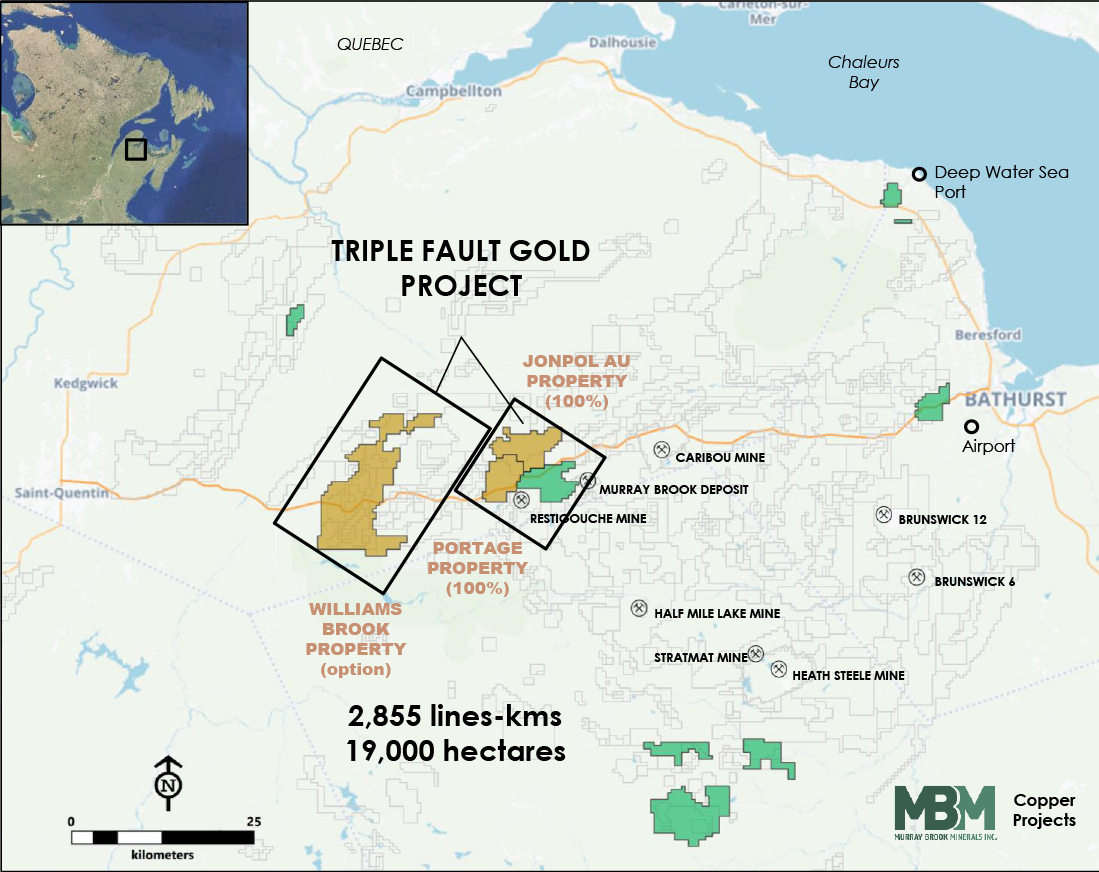 Figure 1: Airborne Geophysical Survey at Triple Fault Gold Project