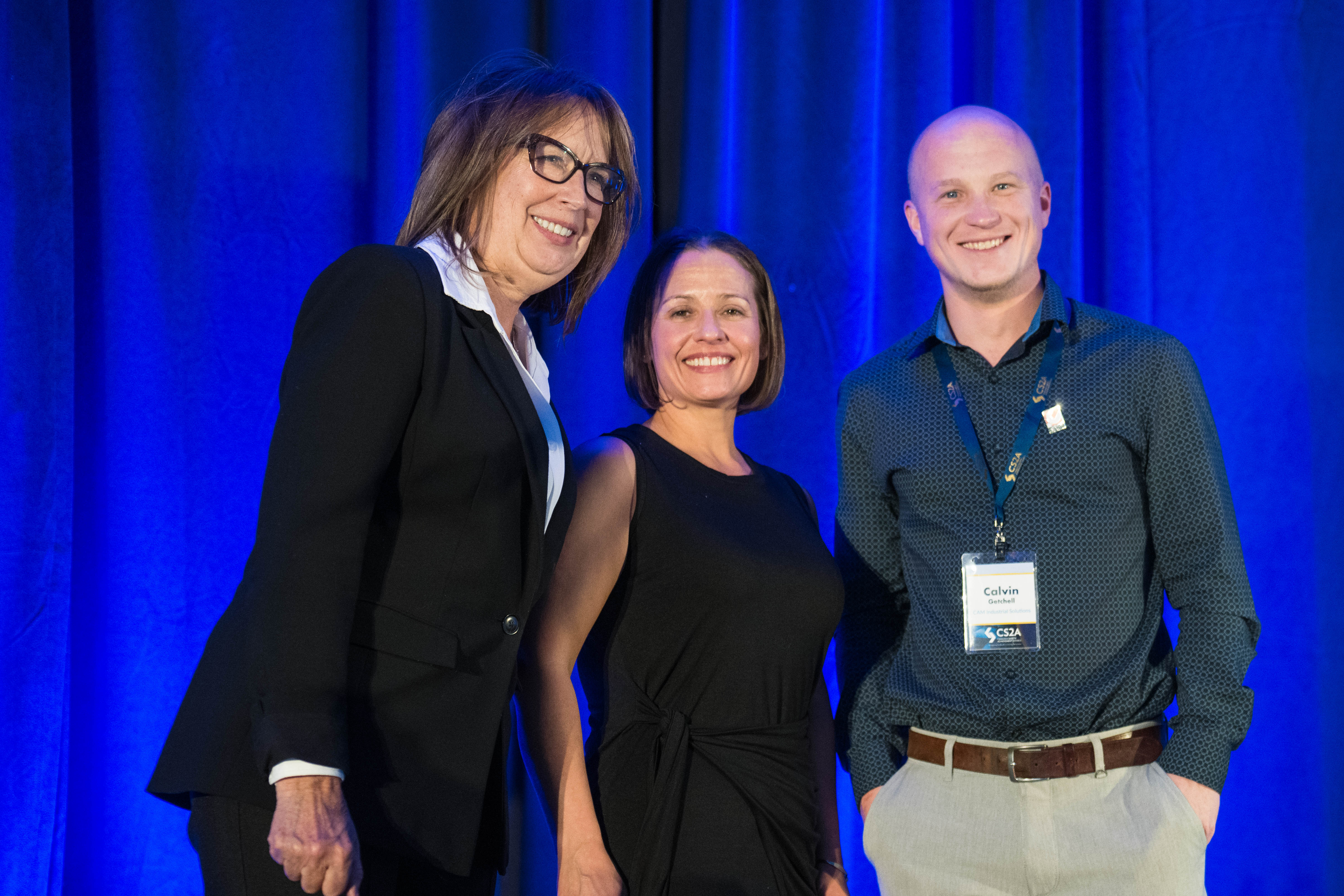 Pictured L-R: Charmaine Symmers, CS2A Director, Renee Melnyk (Western Canada) CS2A Craftperson of the Year Winner, and Calvin Getchell (Eastern Canada) CS2A Craftperson of the Year Winner