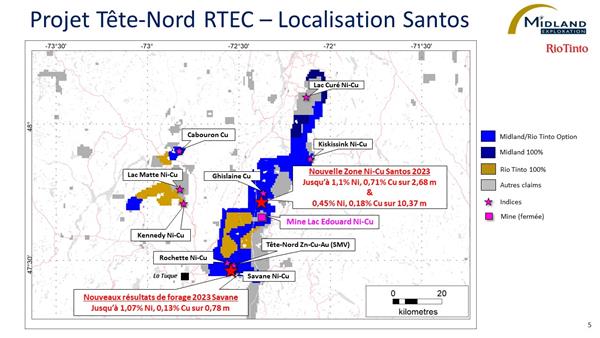 Figure 5 Projet Tête-Nord RTEC-Localisation Santos
