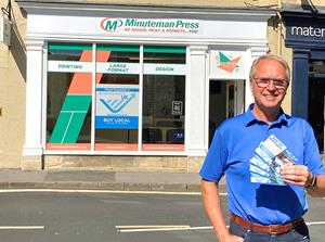 Minuteman Press franchise Marketing Director David Ghent supports local businesses with free community website Bounce Back Bath and NE Somerset.