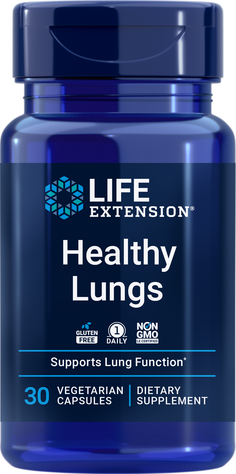 Life Extension new lung support supplement Healthy Lungs NonGMO Vegetarian GlutenFree once daily