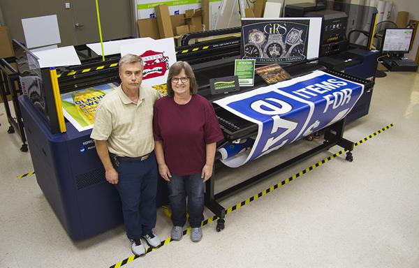 Denise and Norman Critchfield, owners of Hesston Prestige Printing in Hesston, Kansas. 
