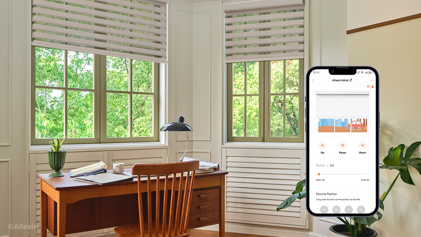 Allesin's curtains can be controlled using a mobile app
