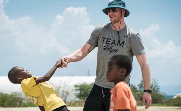 Carson Wentz in Haiti.