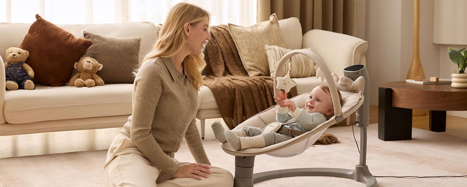 MOMCOZY INTRODUCES 2-IN-1 ELECTRIC BABY SWING  REDESIGNED TO LAST