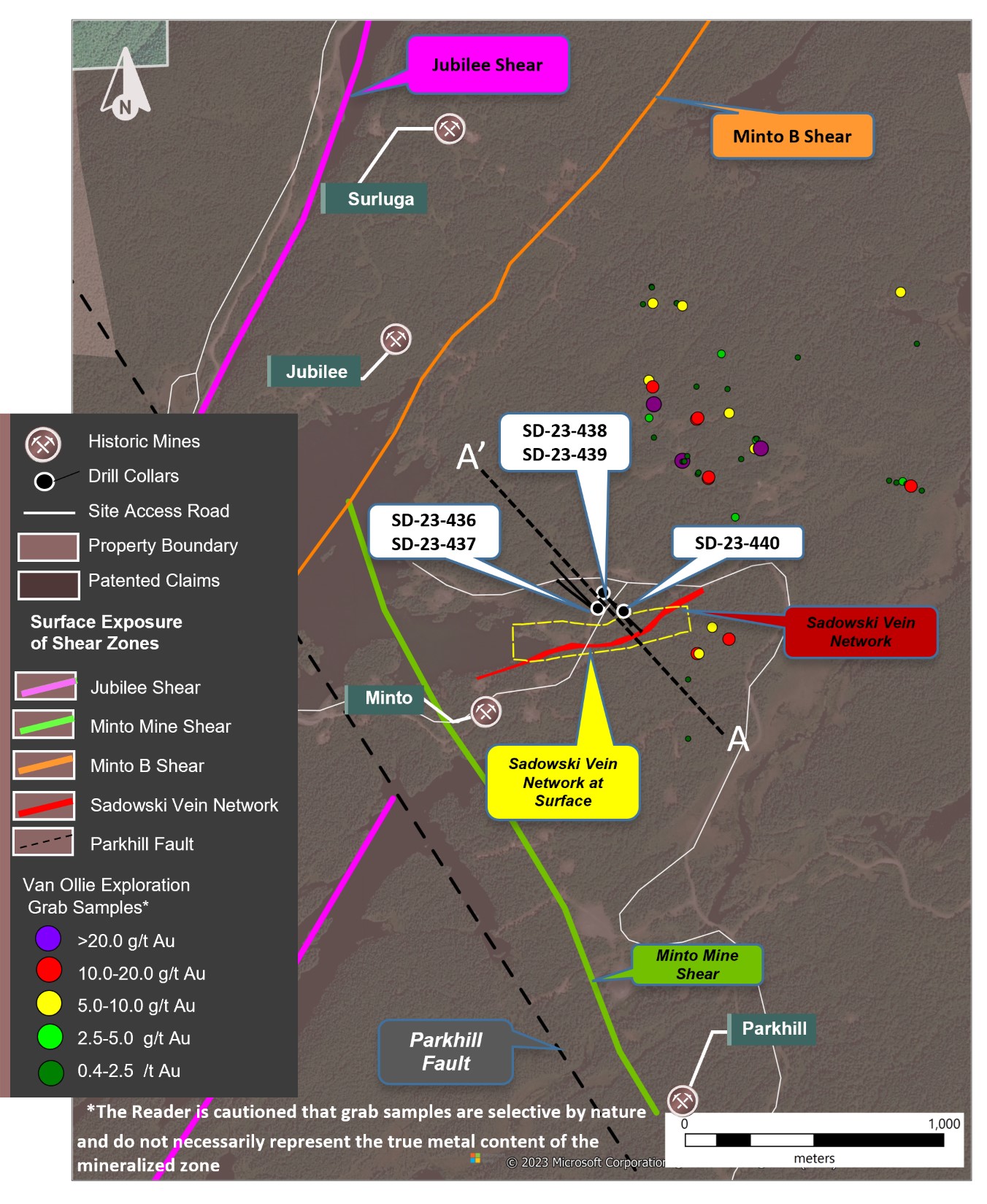 map of the Van Ollie Exploration