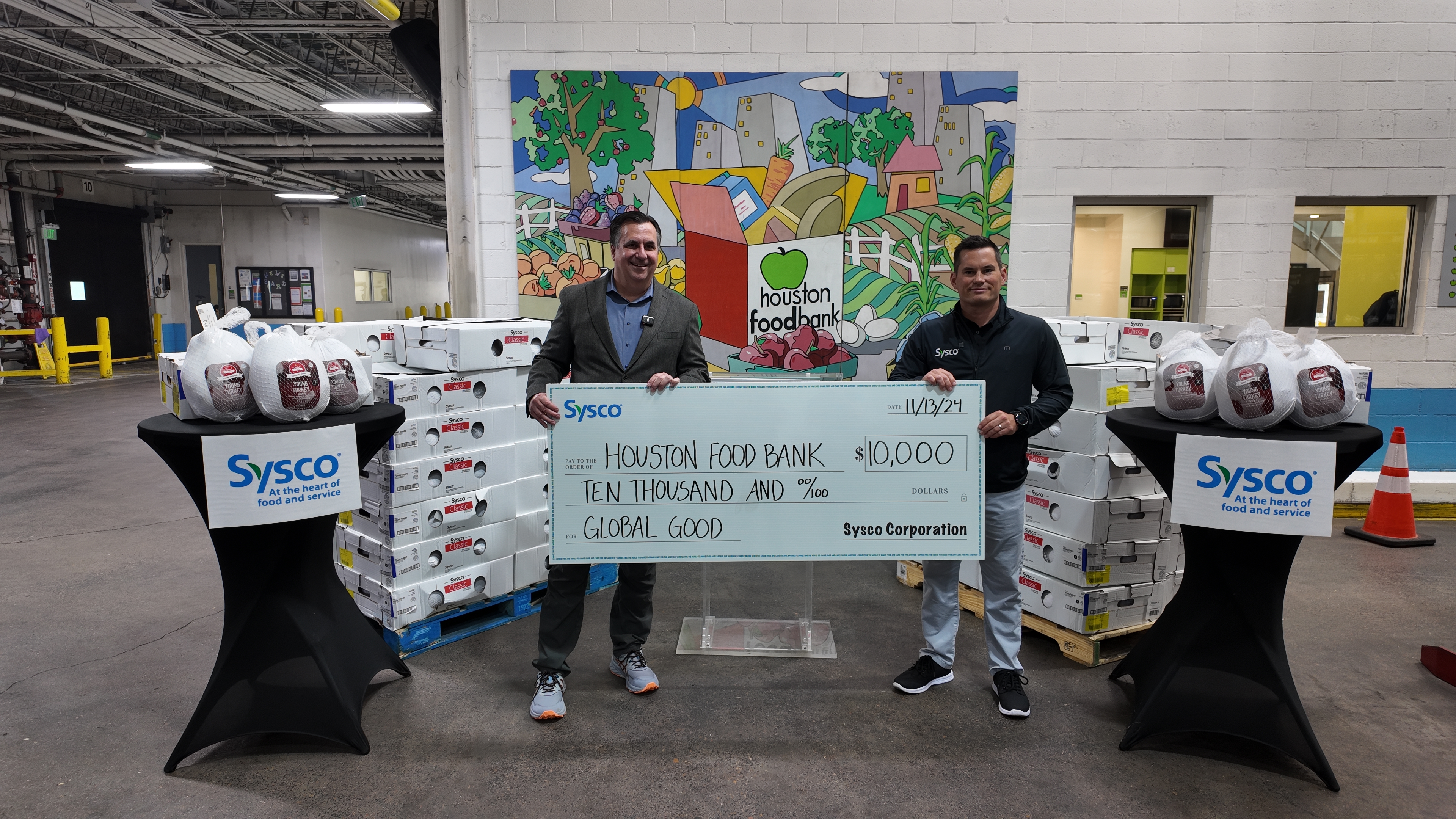 Sysco Houston Presents Check to Houston Food Bank