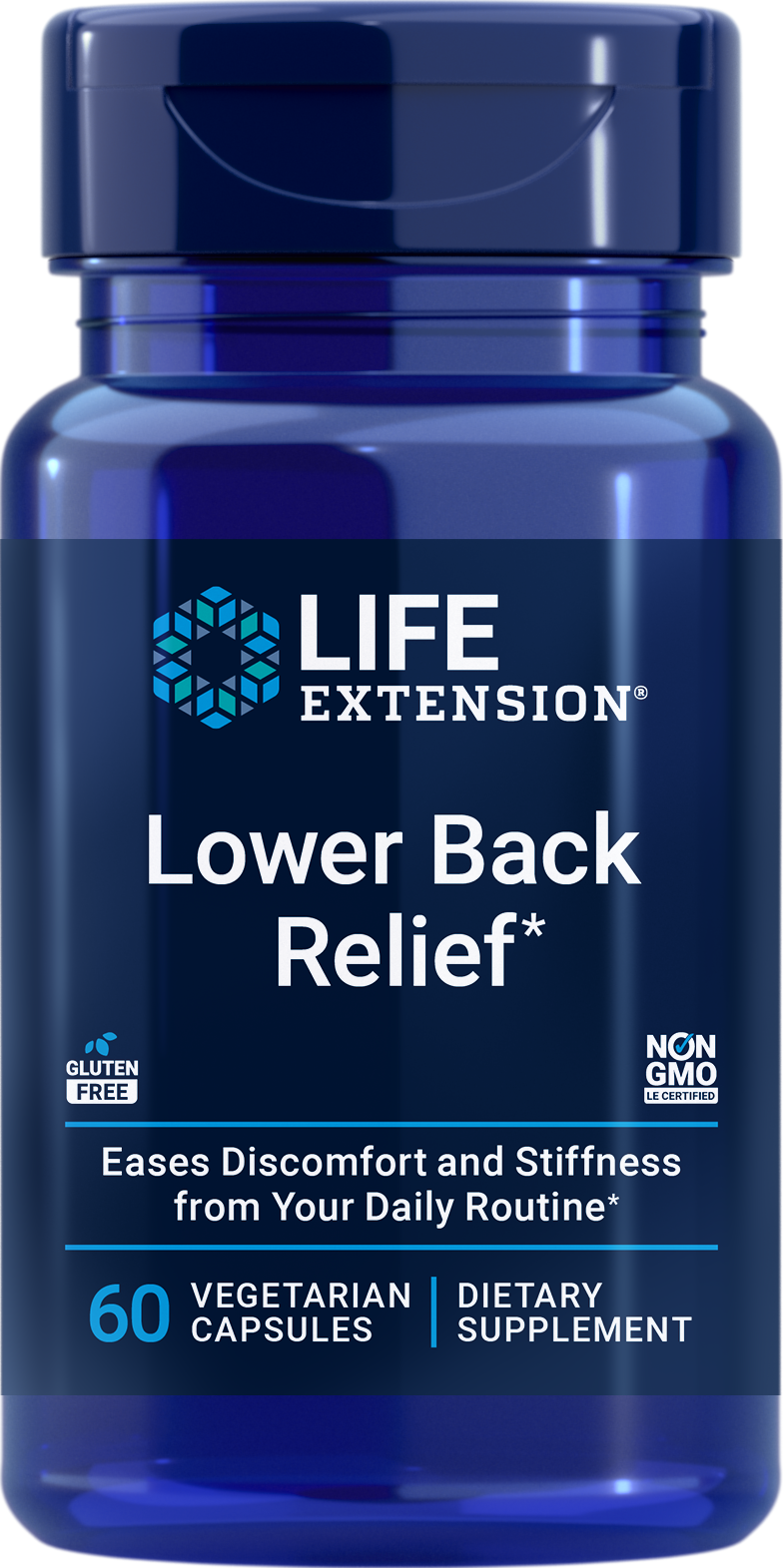 Life Extension’s new Lower Back Relief supplement nonGMO Gluten Free