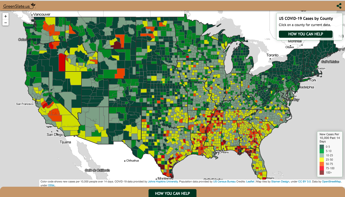 Greenslate COVID Map