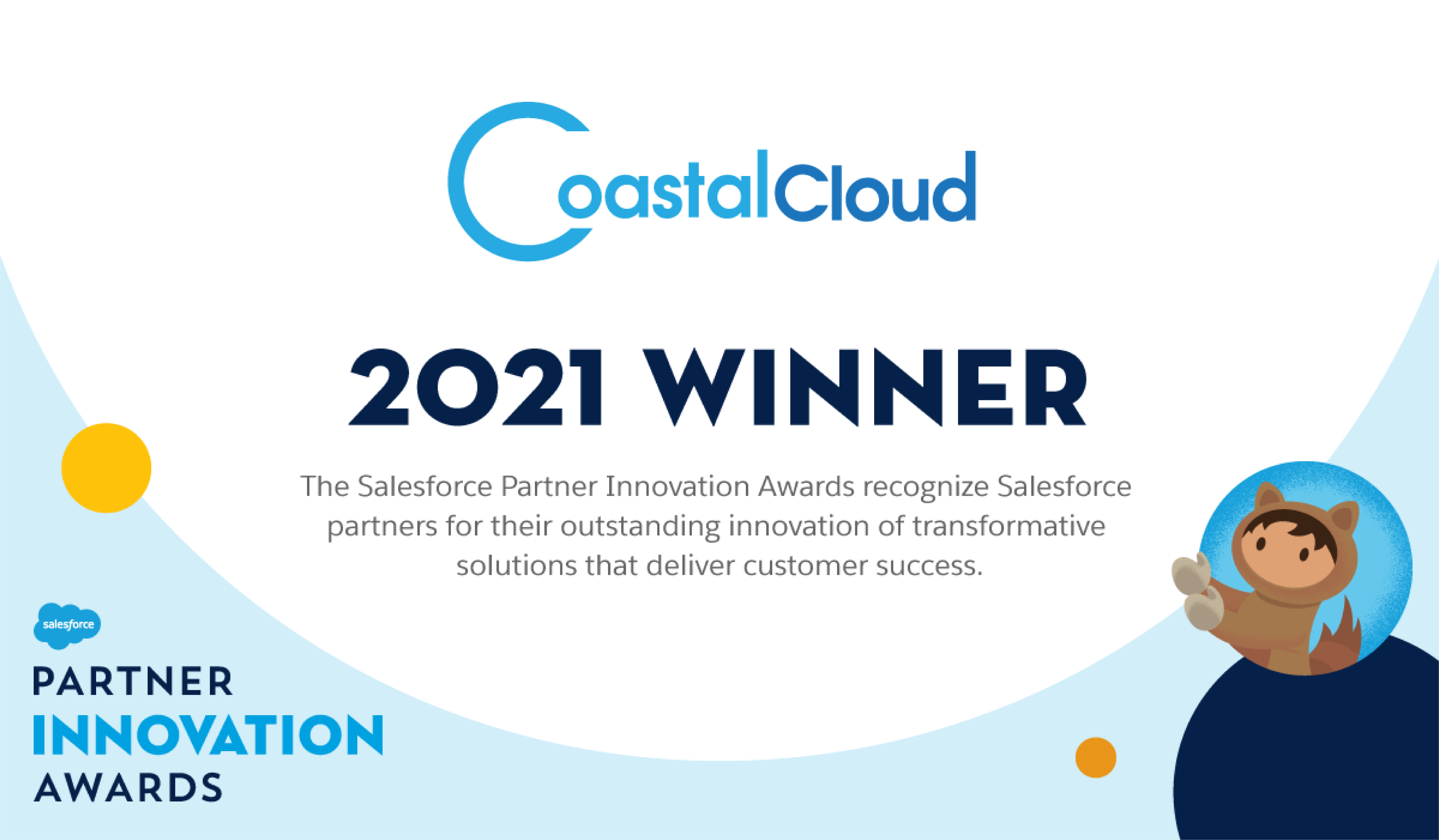 Coastal Cloud recognized in Salesforce Partner Innovation Awards