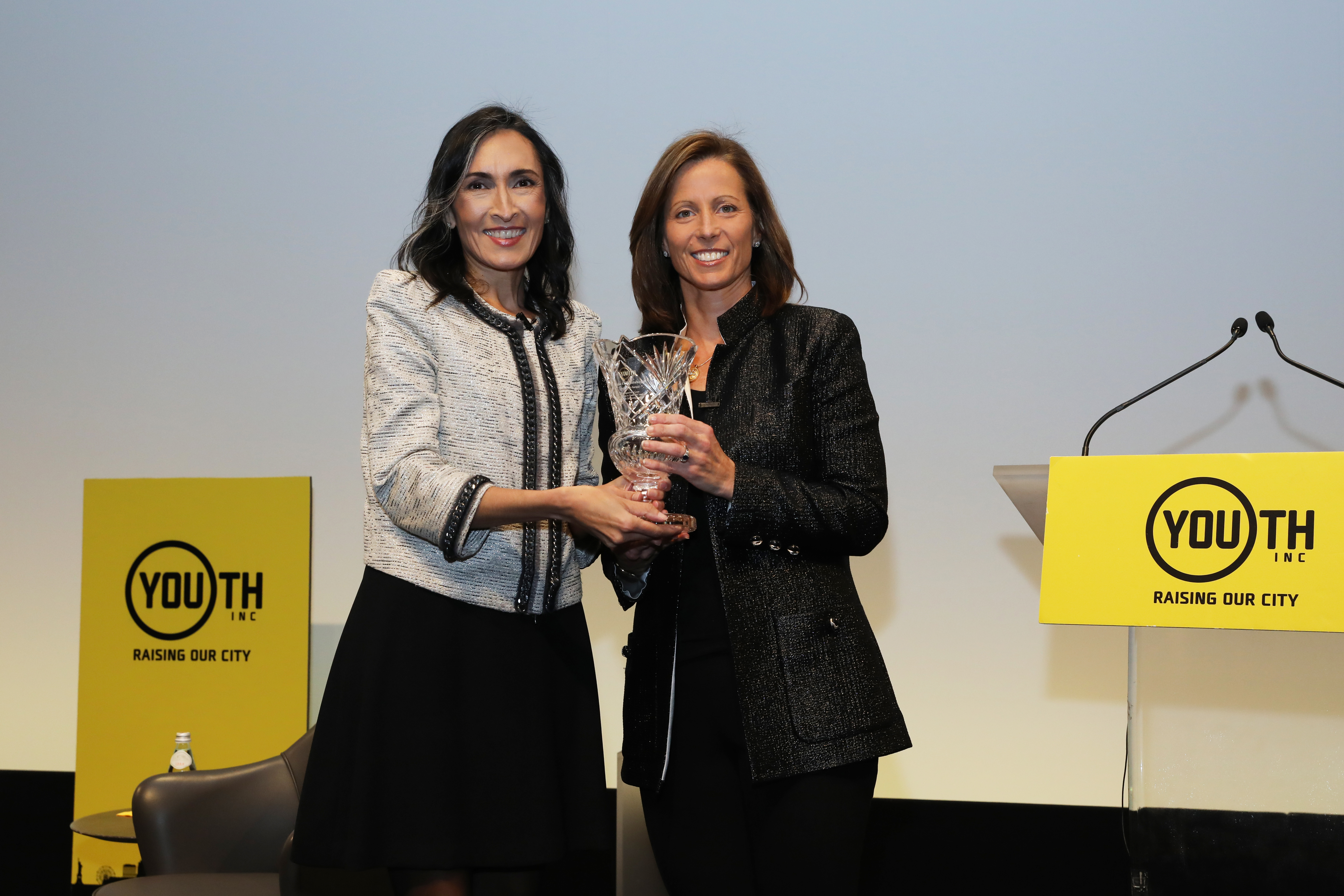 Rehana Farrell, Youth INC and Adena Friedman, Nasdaq