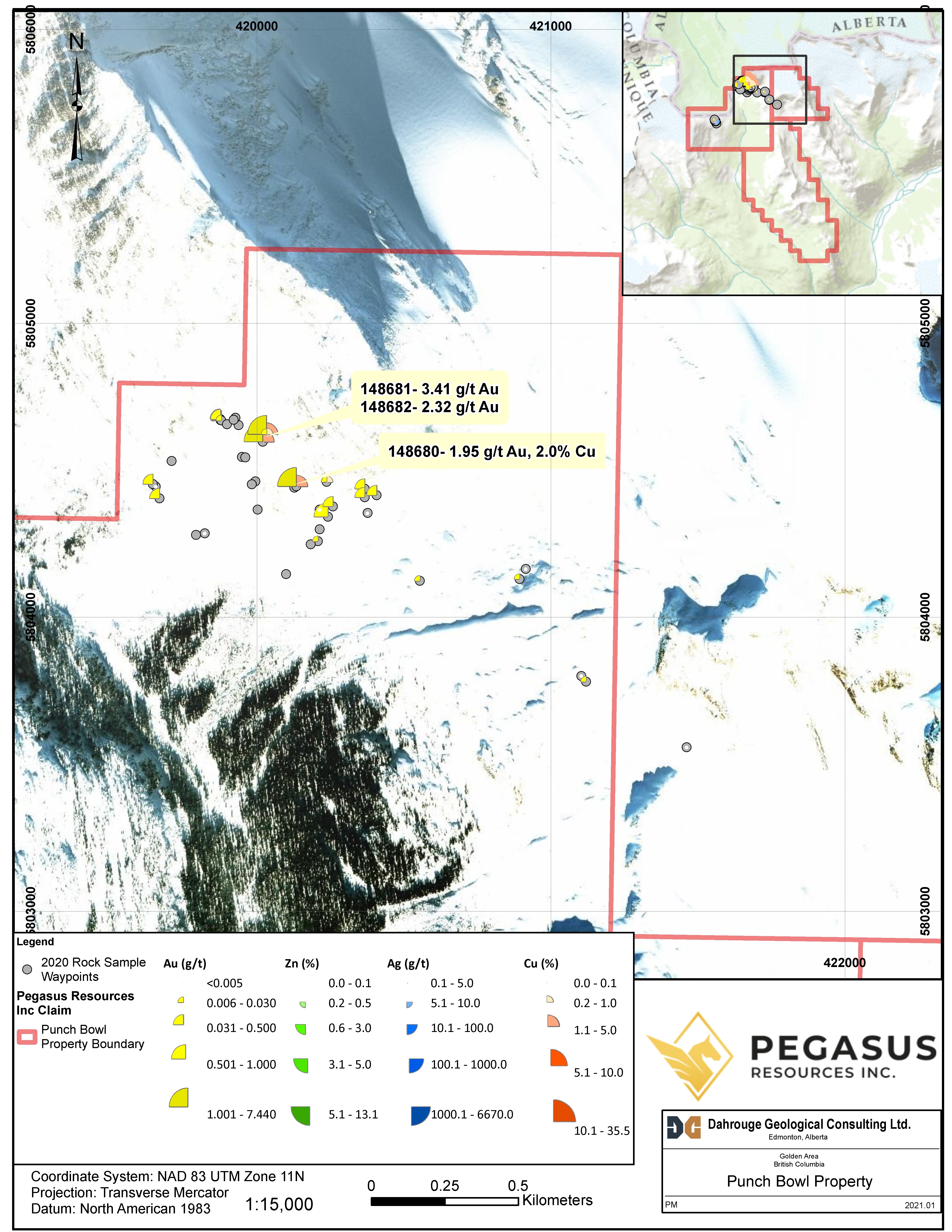 Figure 3: Punch Bowl claims sample locations