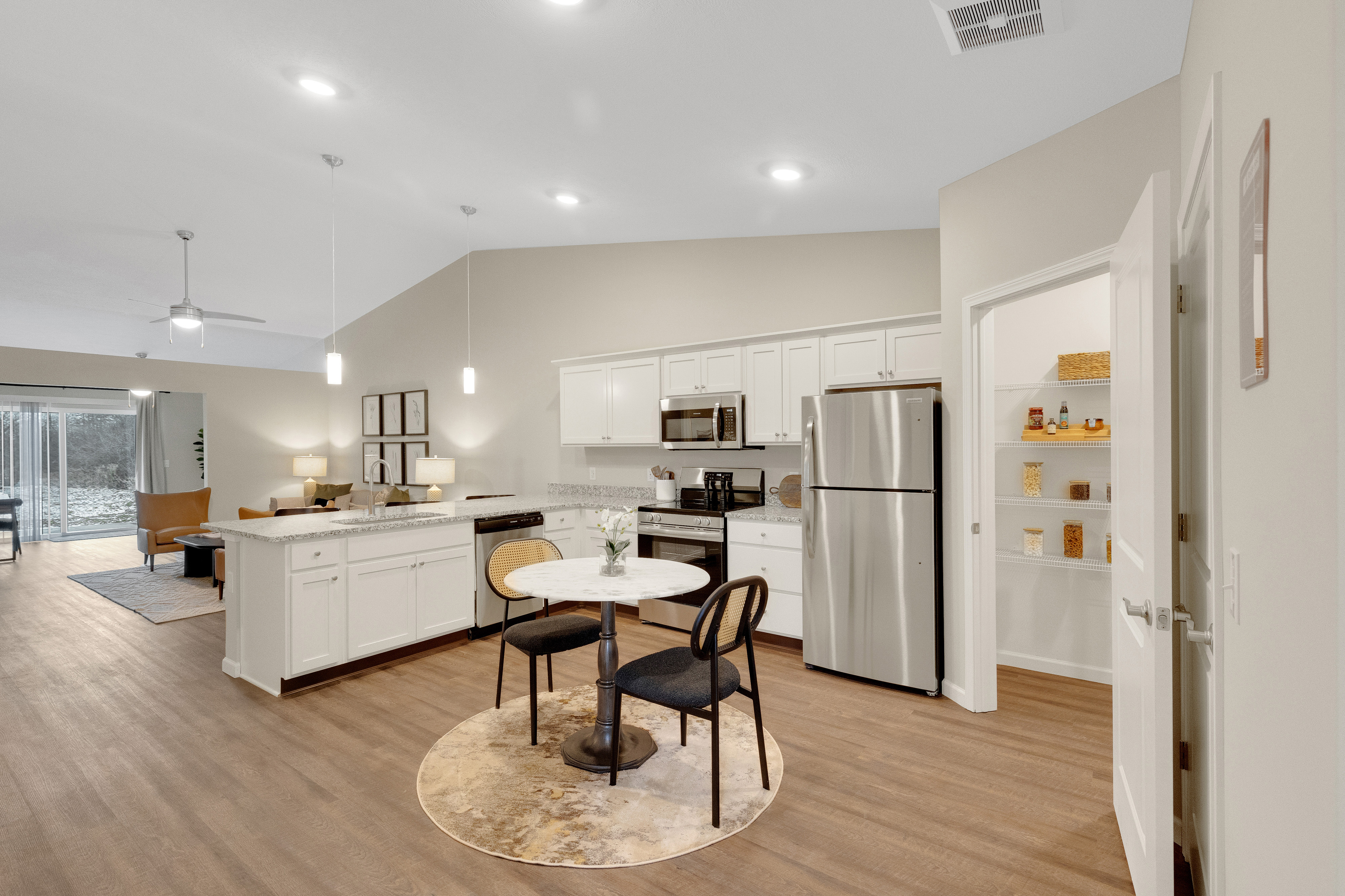 Every apartment at Redwood New Haven will feature a spacious eat-in kitchen, large pantry, vaulted ceilings and extra living space that can be utilized for an office, home gym or whatever best suits residents’ needs.