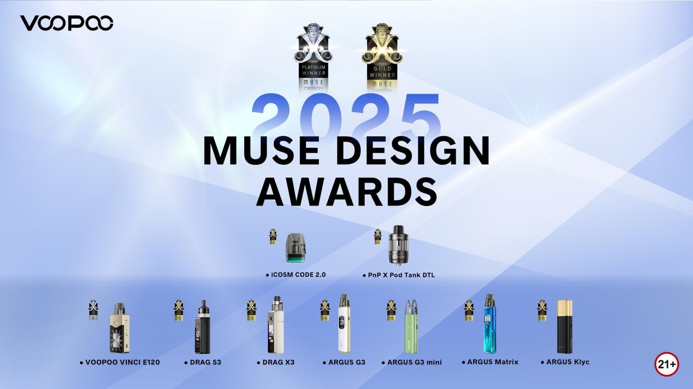 VOOPOO is Ushering in a New Era of Vaping Technology with Awards from MUSE Design Awards and iGeekphone