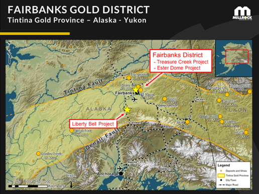 Figure 1: Project Location Map. The projects are situated close to the mining and transportation hub of the City of Fairbanks in the Fairbanks Northstar Borough.