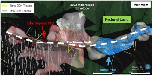 Figure 9: Recent Exploration Success at Copper World Increases the Size of Bolsa