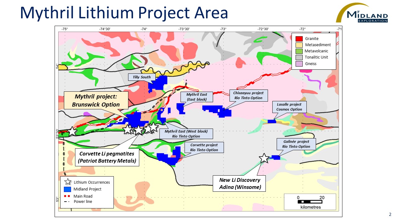 Mythril Lithium Project Area