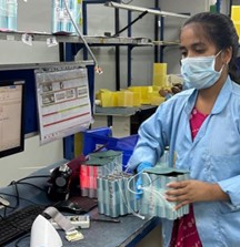 Customer performing QC checks on MBAK components 