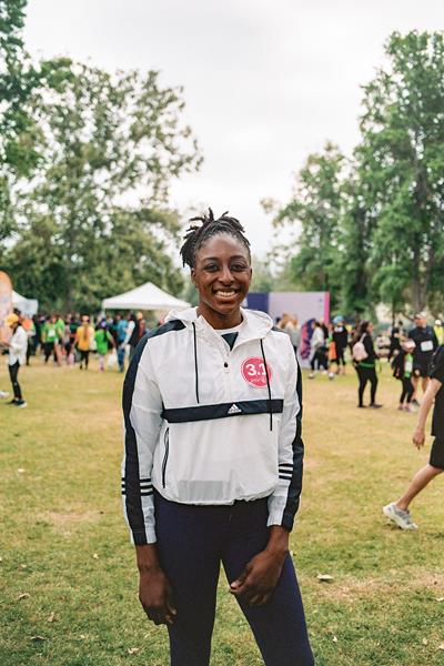 Nneka Ogwumike at 2019 spring Girls on the Run 5K celebration in Los Angeles.