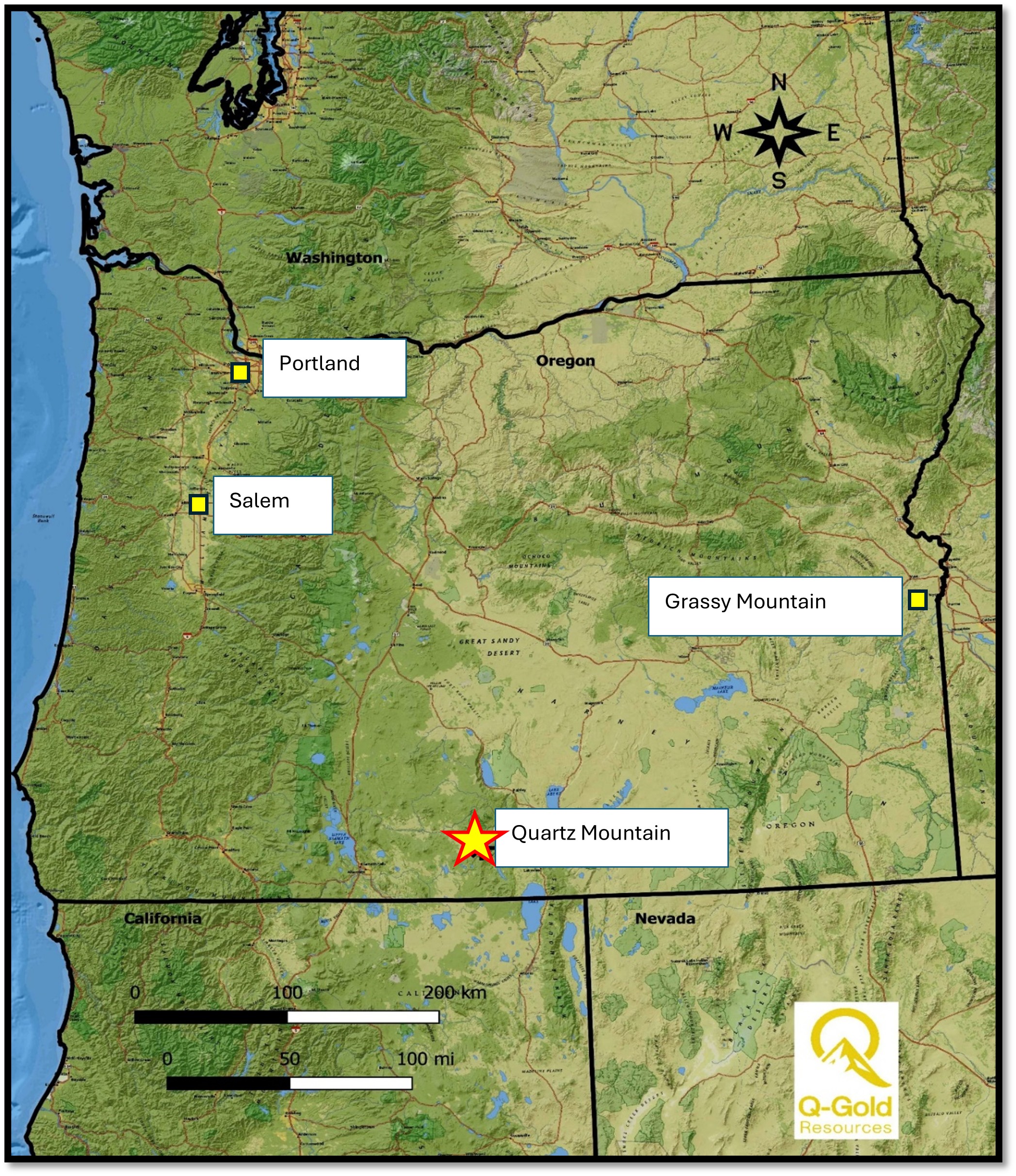 Figure 1 - Project Location at the central southern part of Oregon, USA
