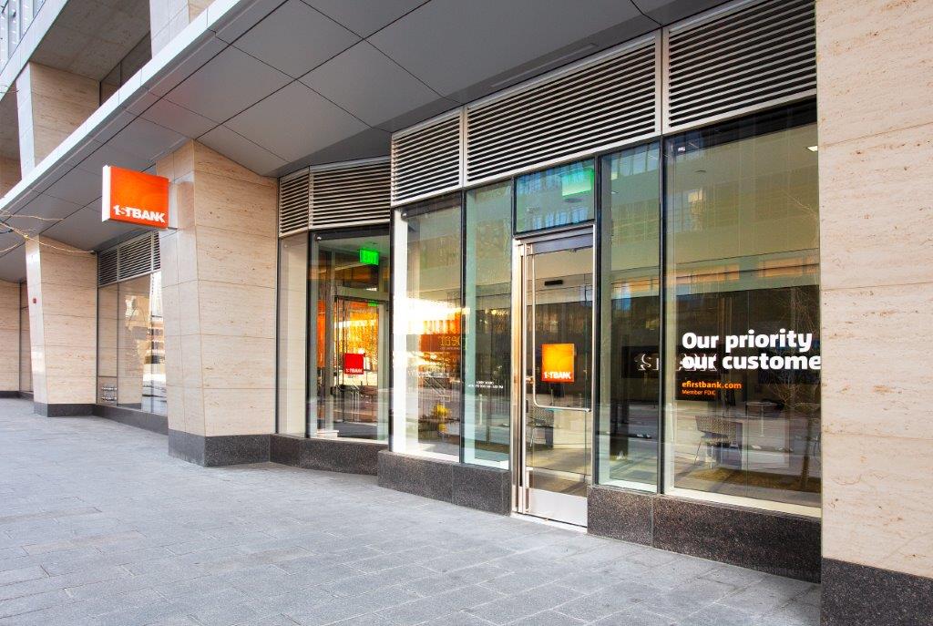 Entrance to FirstBank's new Downtown Denver location.