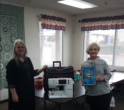 BERNINA dealers, January and Randy Shaffer of Cherry Berry Quilts in Calimesa, CA, helped welcome Sandra A. into the BERNINA family with a BERNINA 475 Quilter’s Edition. This beloved machine has been designed for perfect precision, speed, and ease of use