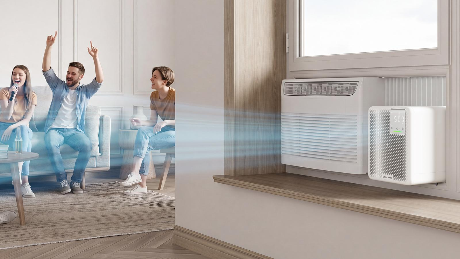 FreshFlow window unit with no-drill installation, ideal for renters and small spaces