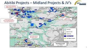 Figure 1 Abitibi Projects-Midland Projects & JVs