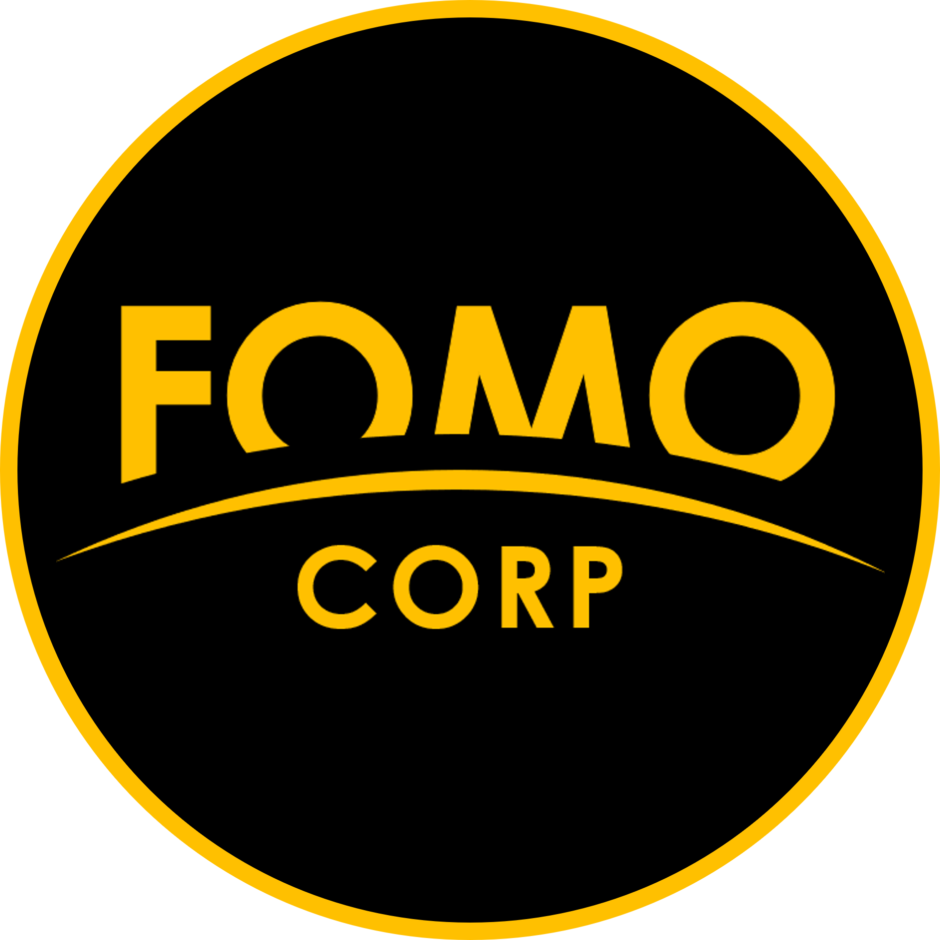 FOMO CORP. logo in black circle with orange outline on circle (1).png