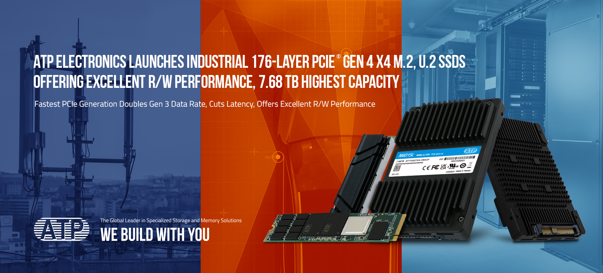 ATP Electronics Lancarkan 176-Lapisan PCIe® Gen 4 x4 M.2 Industri, U.2 SSD Yang Menawarkan Prestasi R/W Cemerlang, Kapasiti Tertinggi 7.68 TB