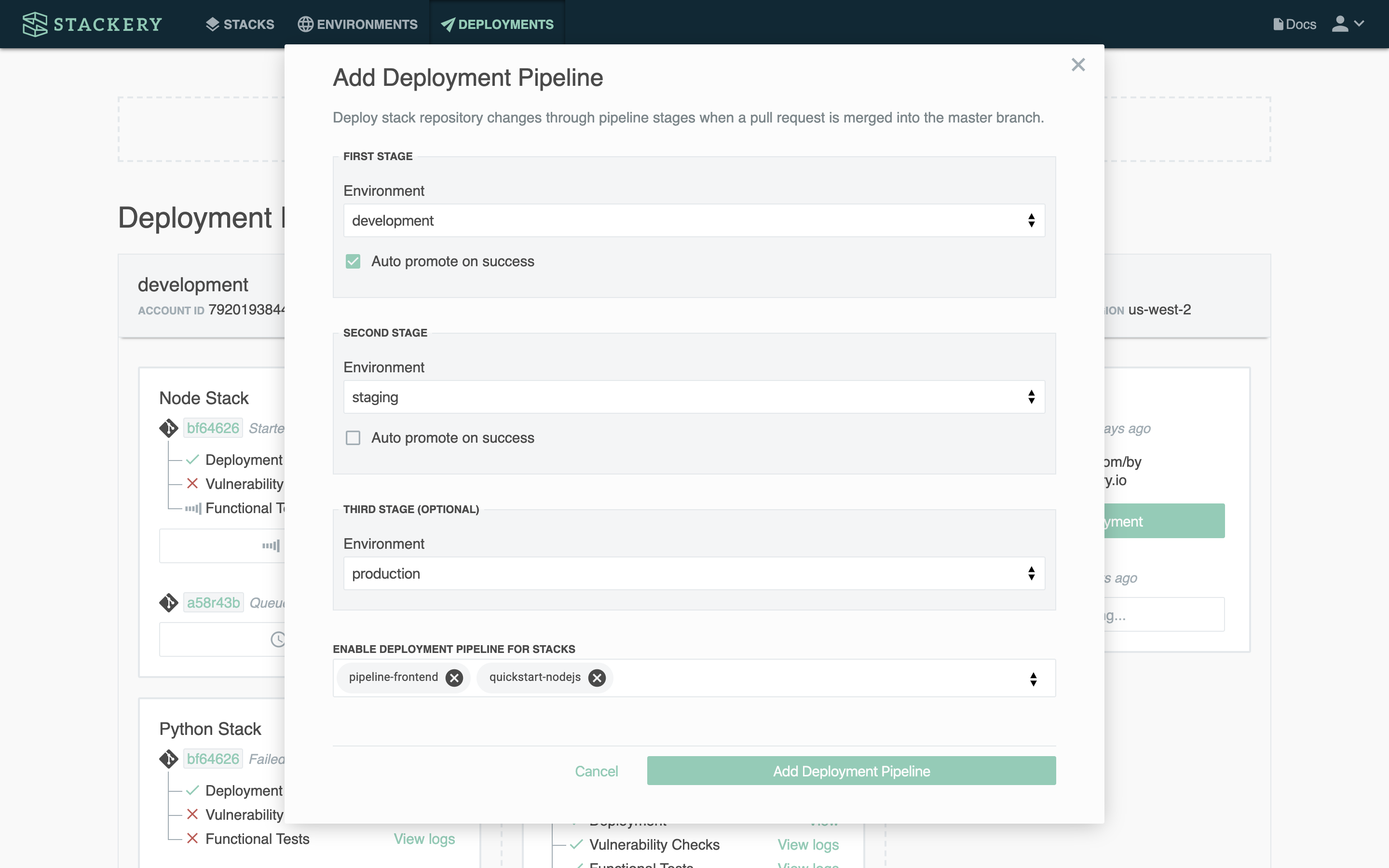 Automated Deployment Pipelines with Stackery