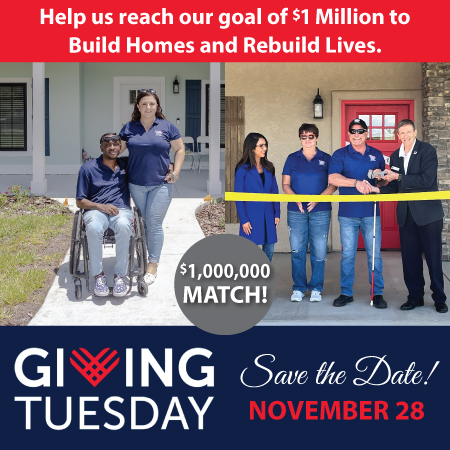 Top-rated military nonprofit Homes For Our Troops joins Giving Tuesday movement  