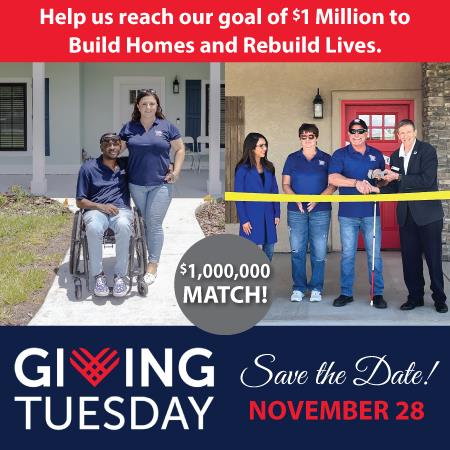 Top-rated military nonprofit Homes For Our Troops joins Giving Tuesday movement  