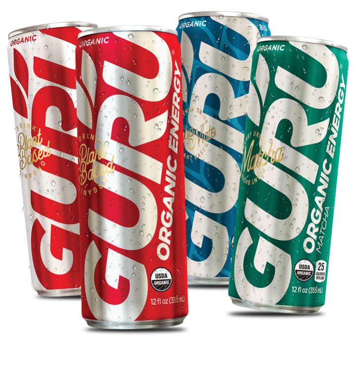 GURU organic plant-based energy drinks