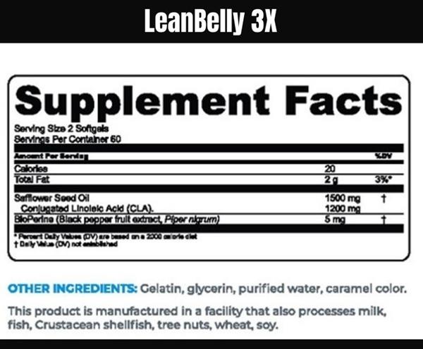 LeanBelly 3X Ingredients